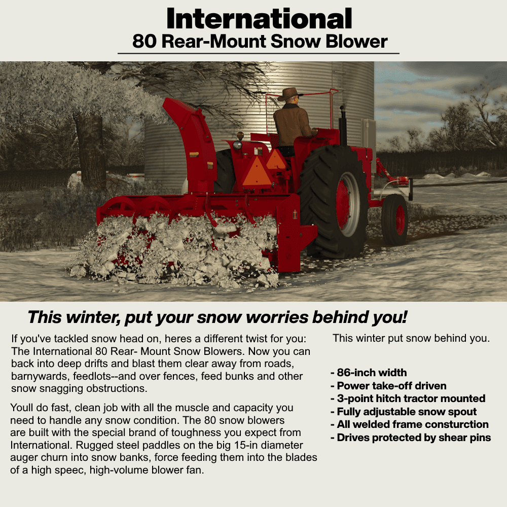 International 80 Snow Blower