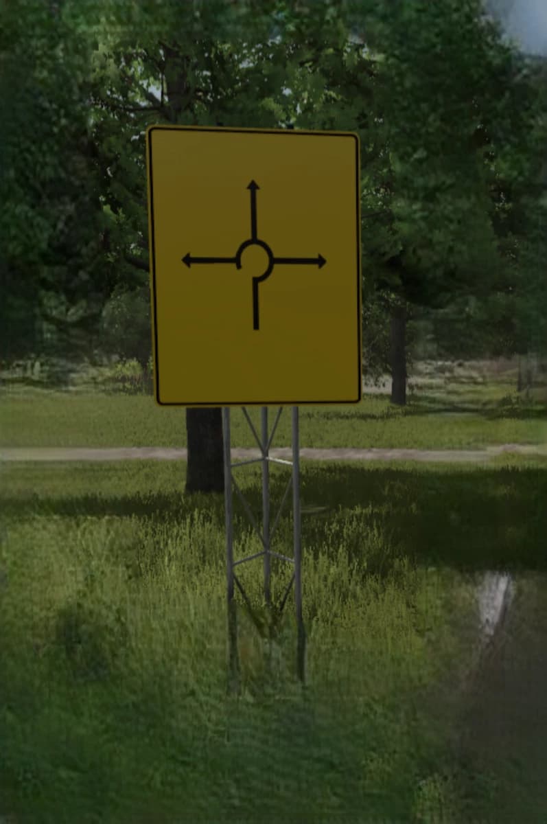 Roundabout texture for advance direction signs from the R5 Tool