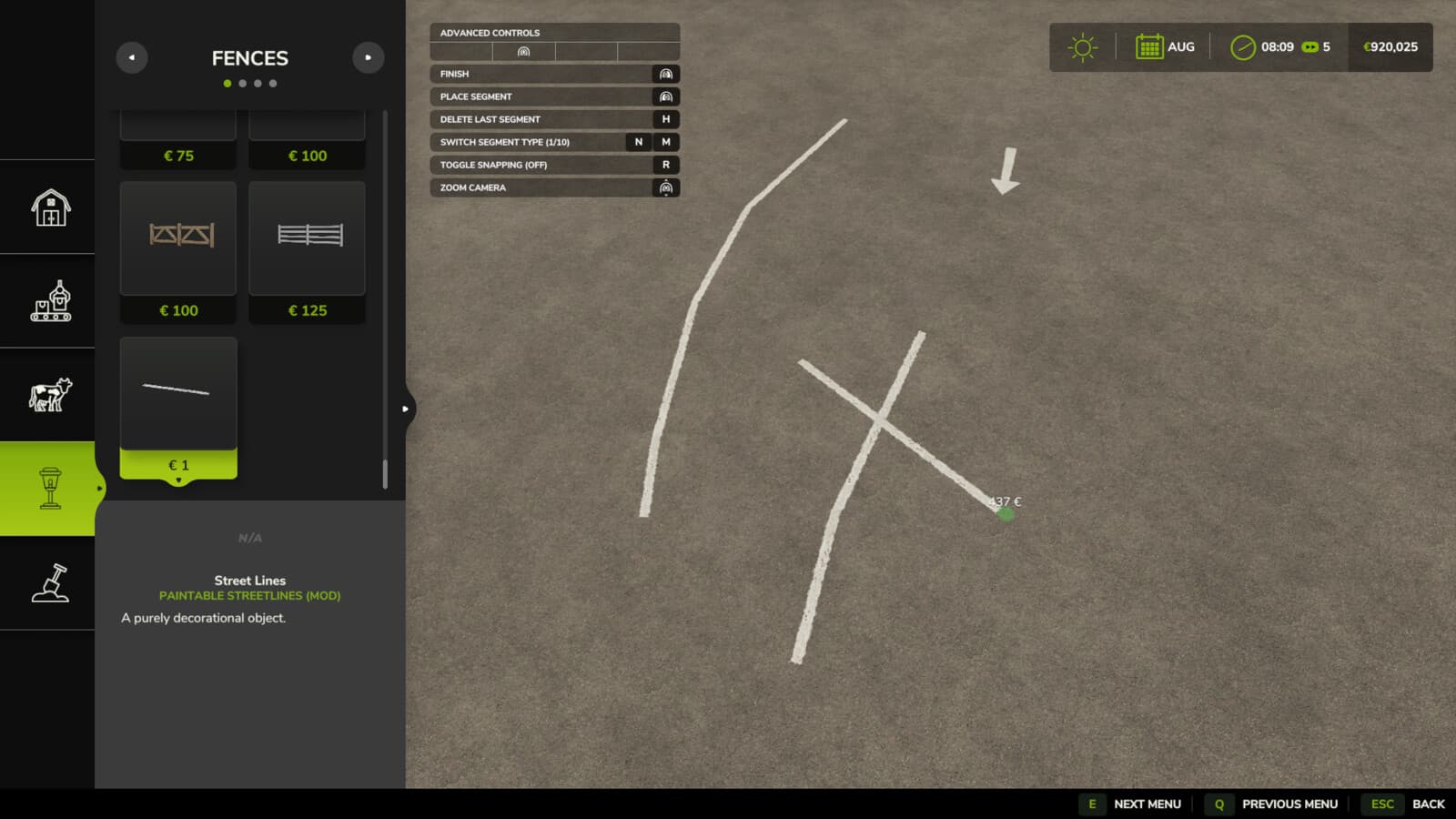 Paintable Streetlines