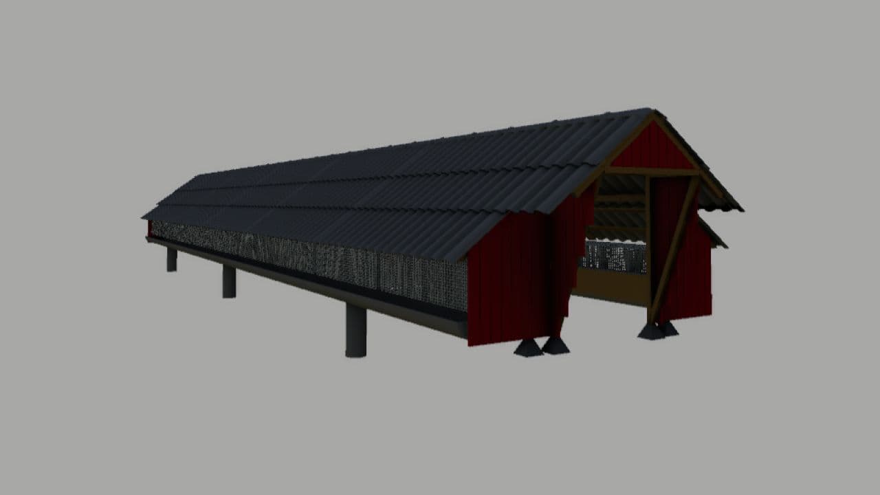 Animal stable + feed silo (Prefab)