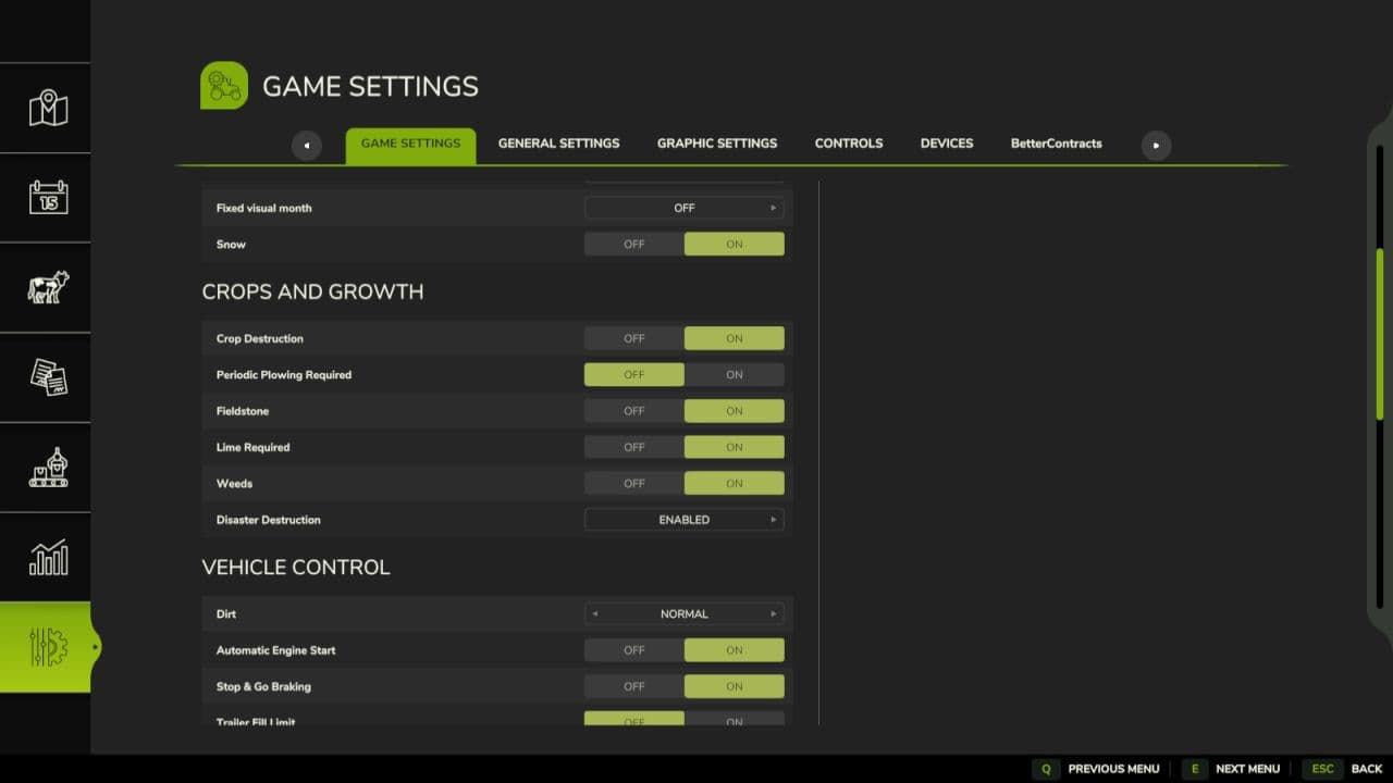 Menu Scroll Memory