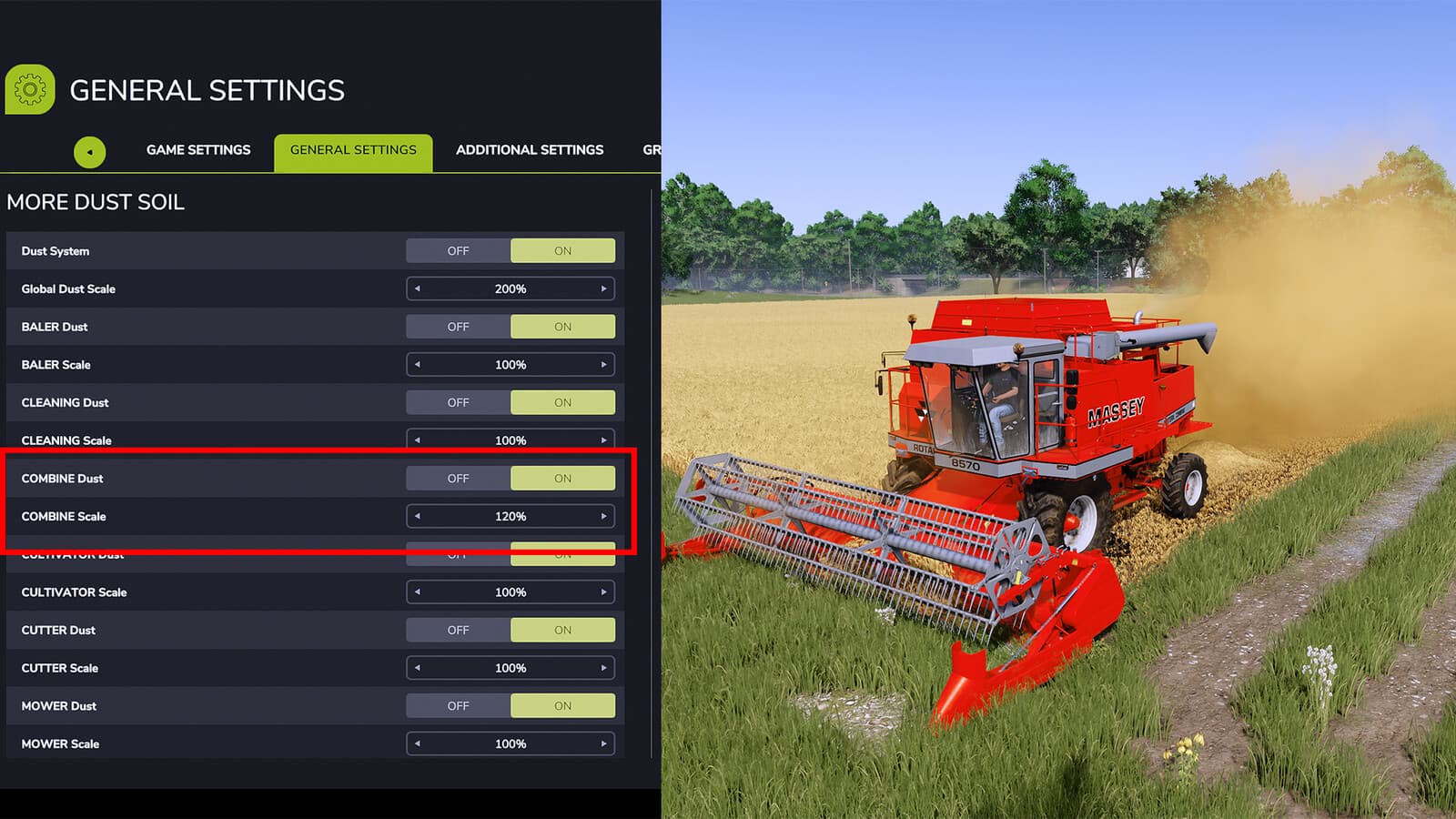 More Dust And Soil Settings