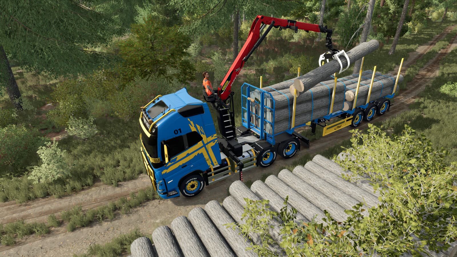 Volvo FH 16 Forestry Z-Crane Semi Pack