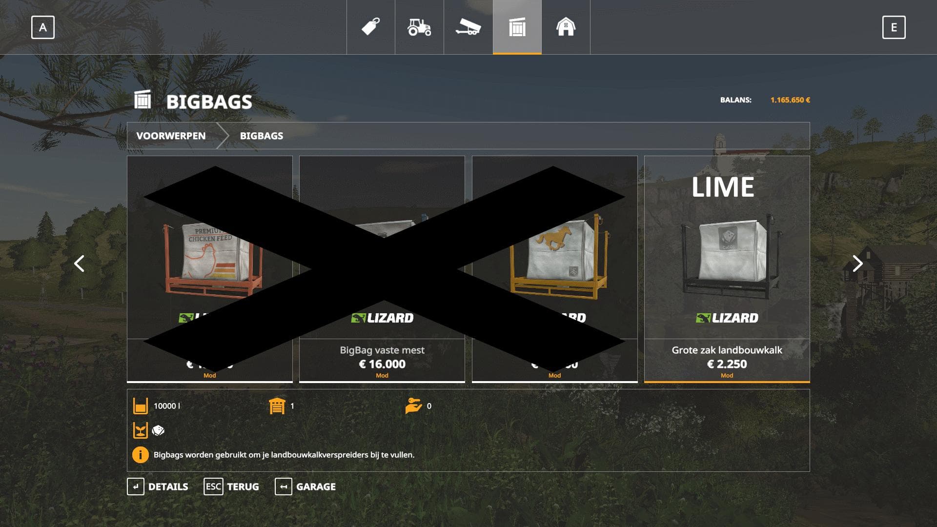 10K capacity bigBag Lime