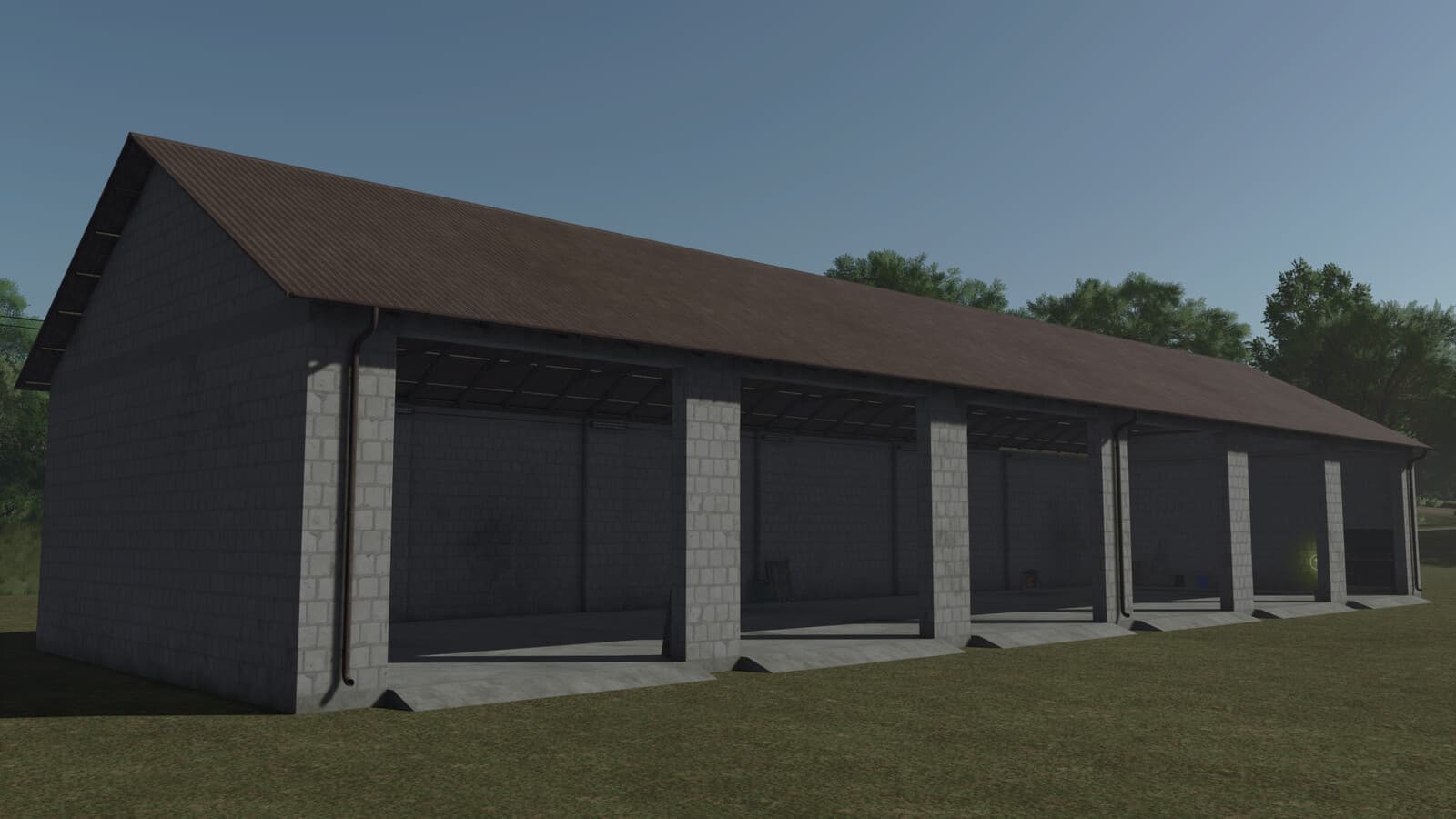 Big Open Garage With Workshop