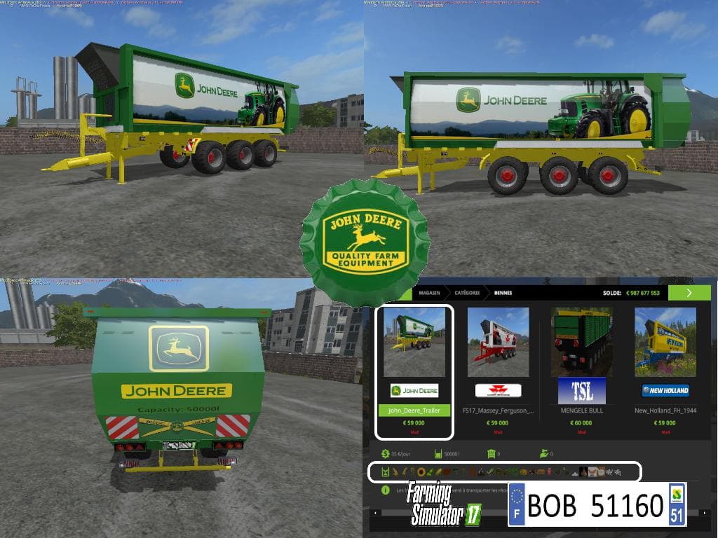FS17 Pack 6 Trailers By BOB51160