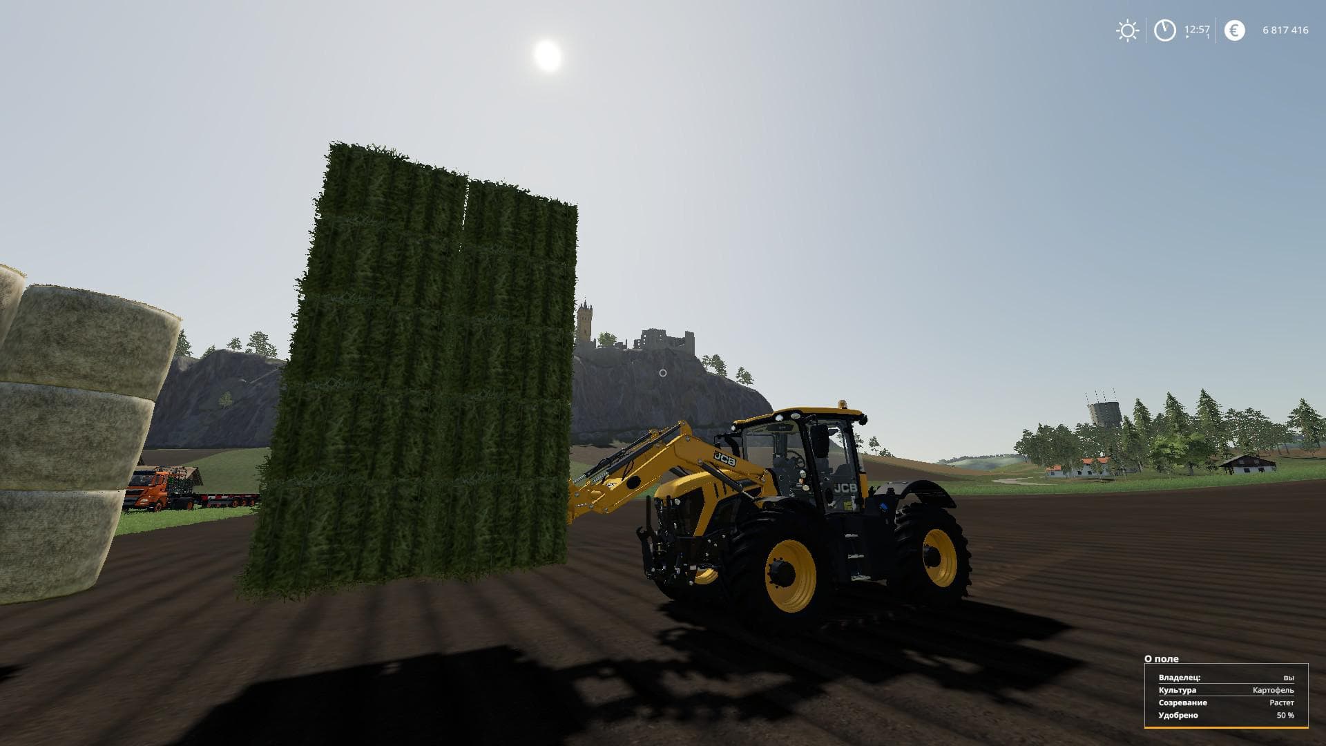 Forks with bale loading