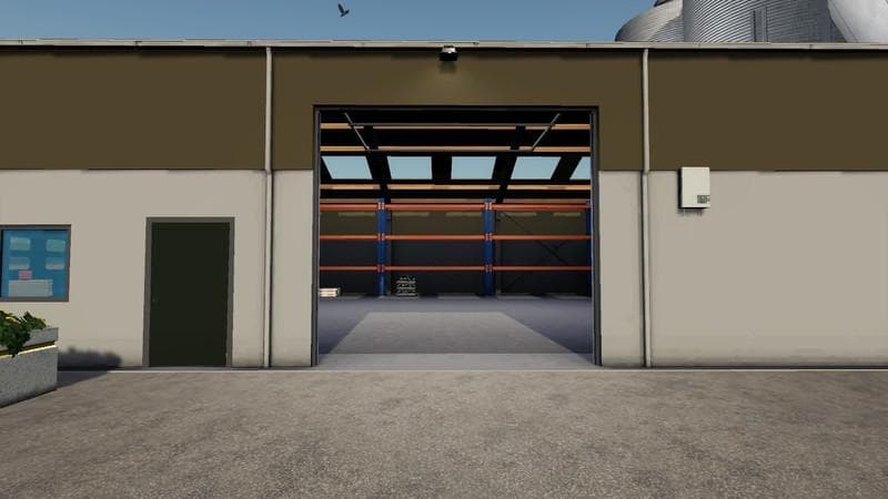 Halle mit Silo fur Hackschnitzel