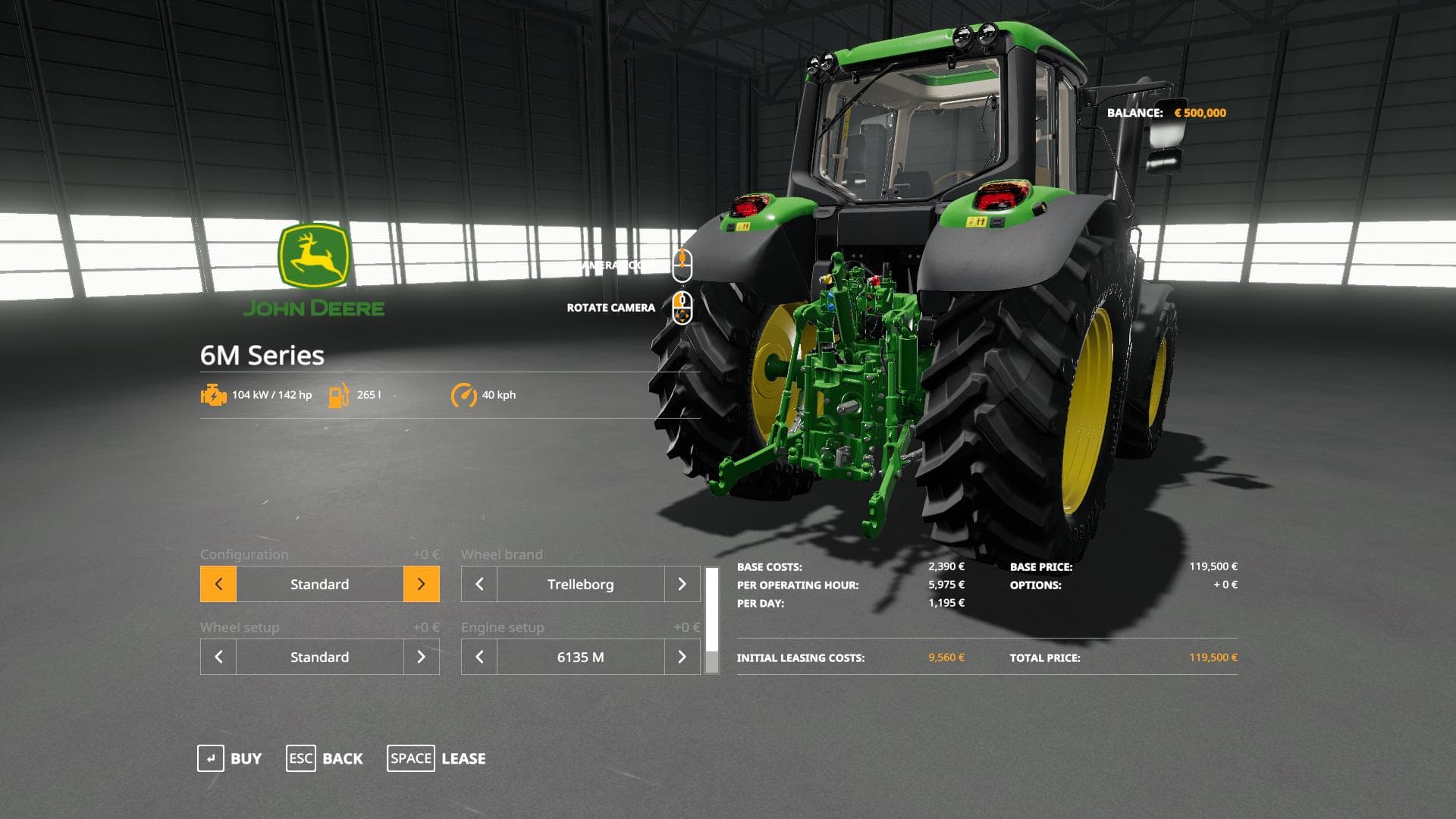John Deere 6M Series with SeatCam
