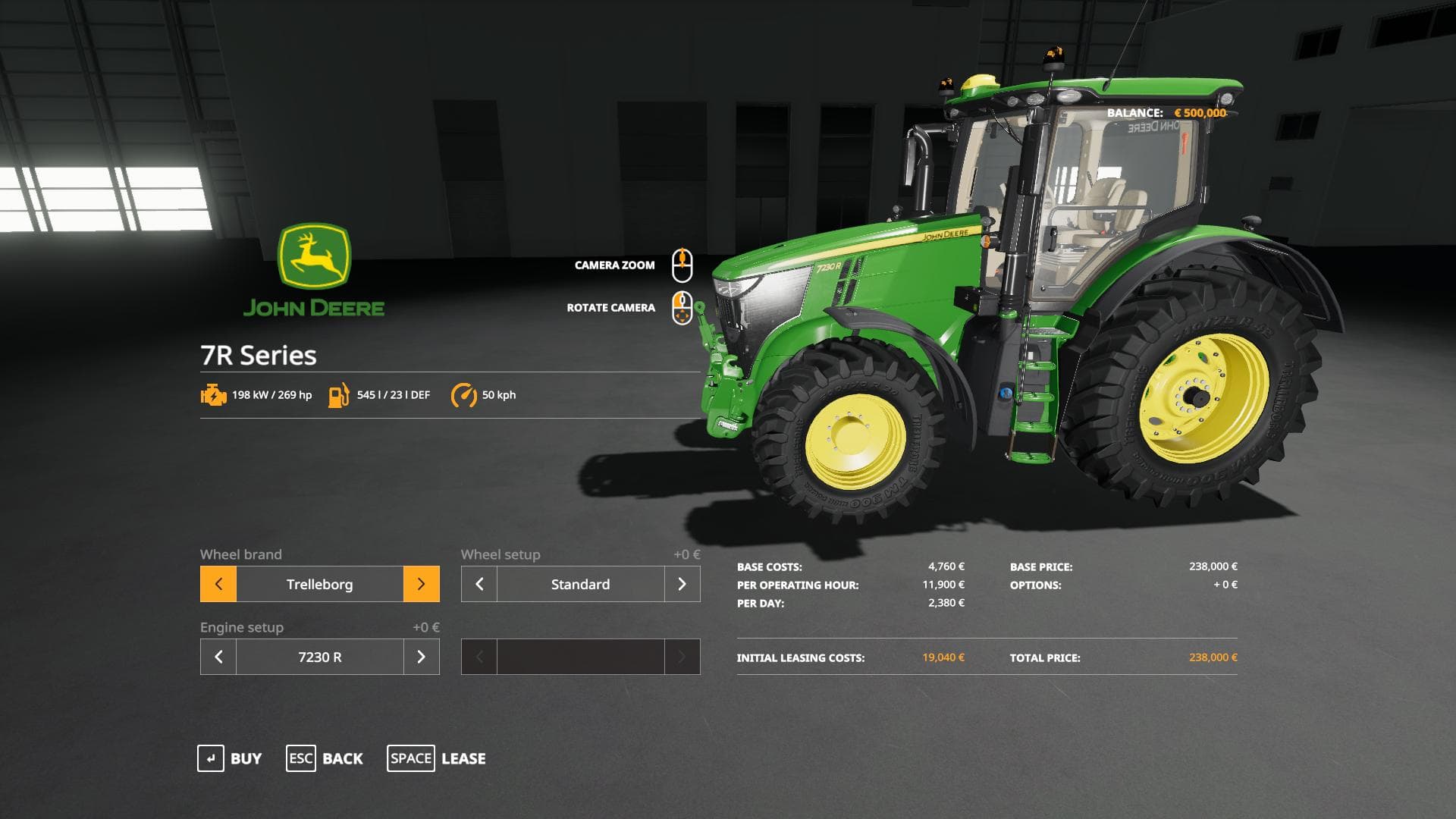 John Deere 7R with SeatCam