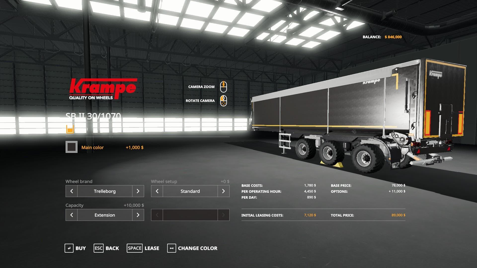 Krampe SB3060 with trailer hitch