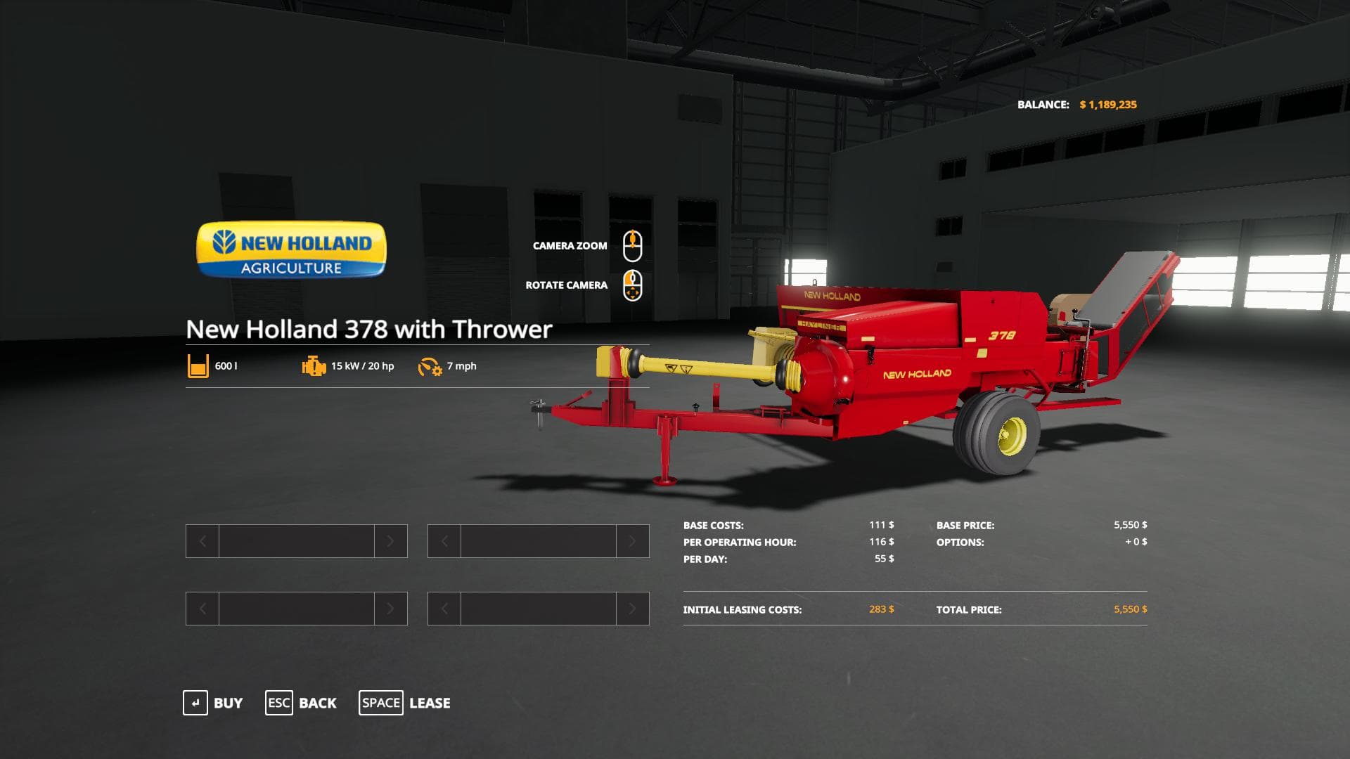 NH 378 Baler with Options