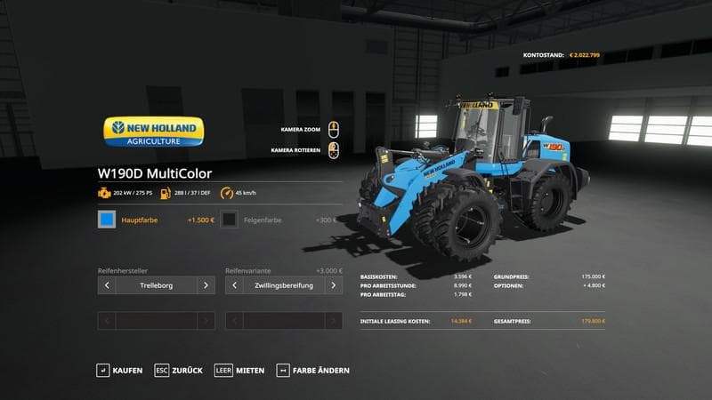 New Holland W190D Wheel Loader - MetallicEdit