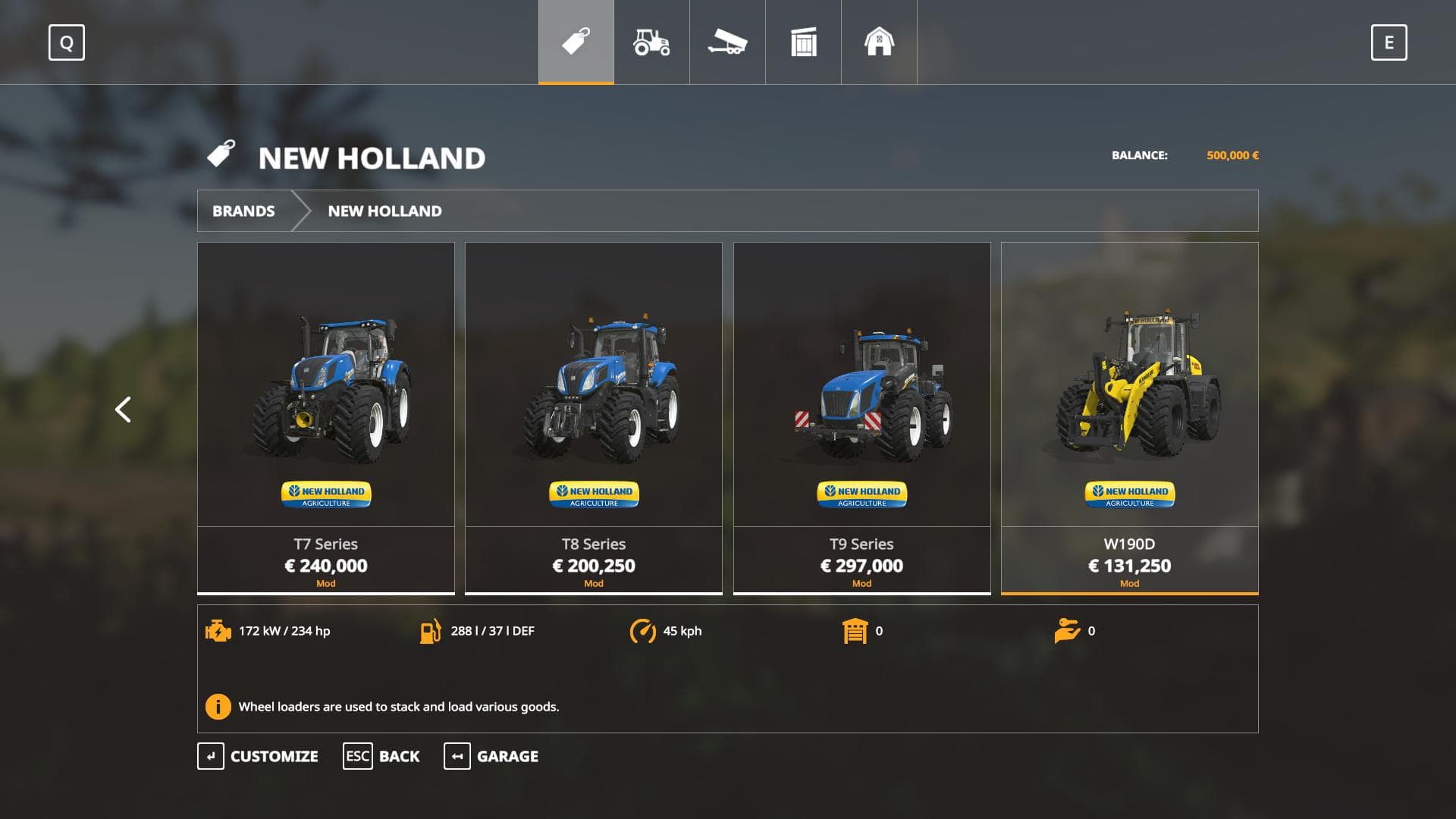 New Holland tractors