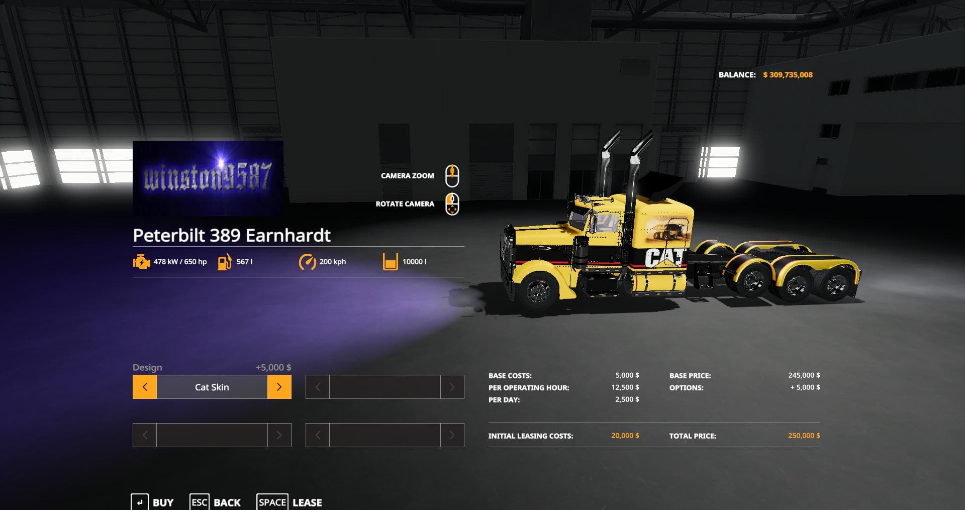 Peterbilt 389 stock
