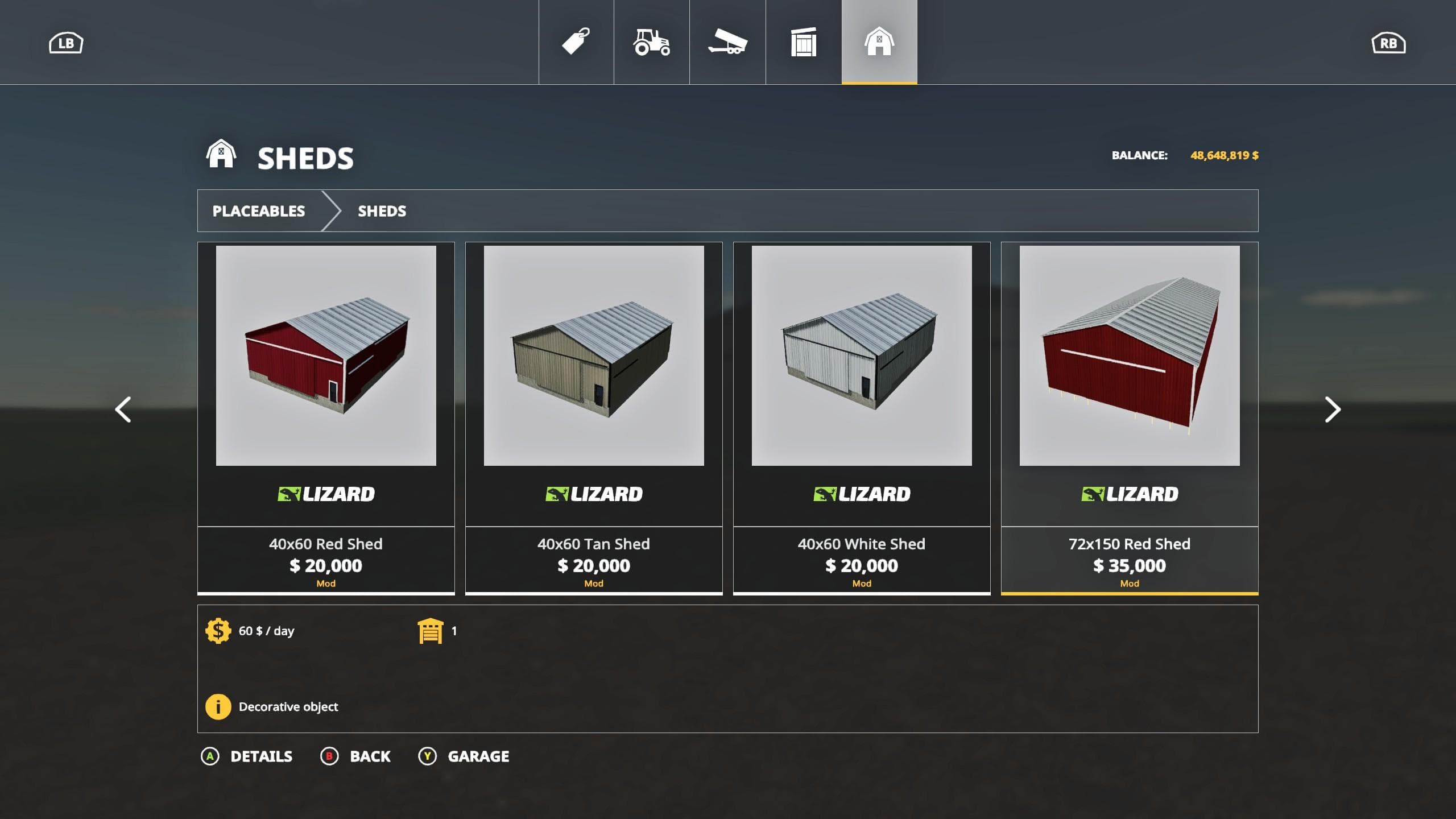 Placeable Sheds Pack