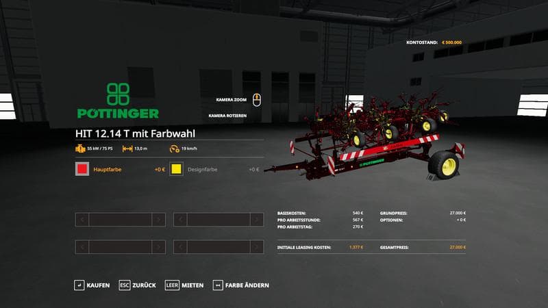 Pottinger HIT 12.14 T with Farbwahl