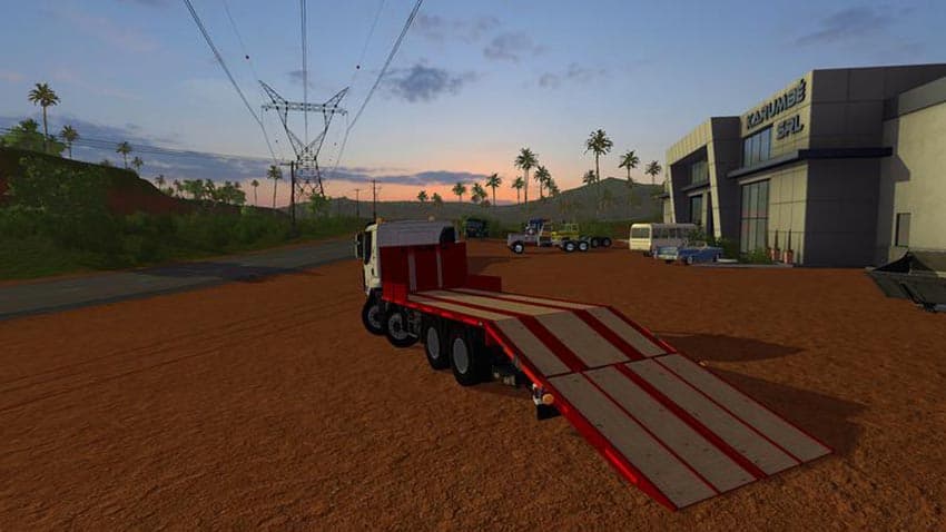 Renault low loader truck with folding ramps