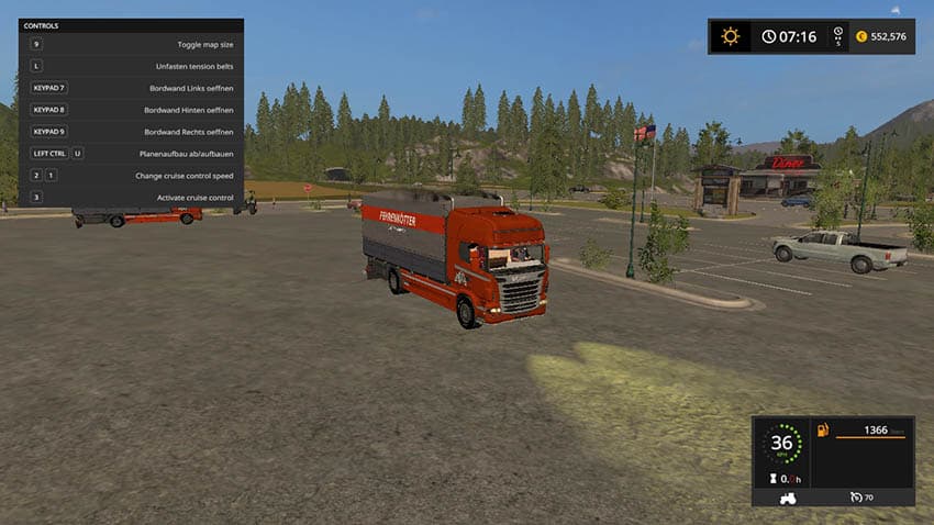 Scania R730 and trailer