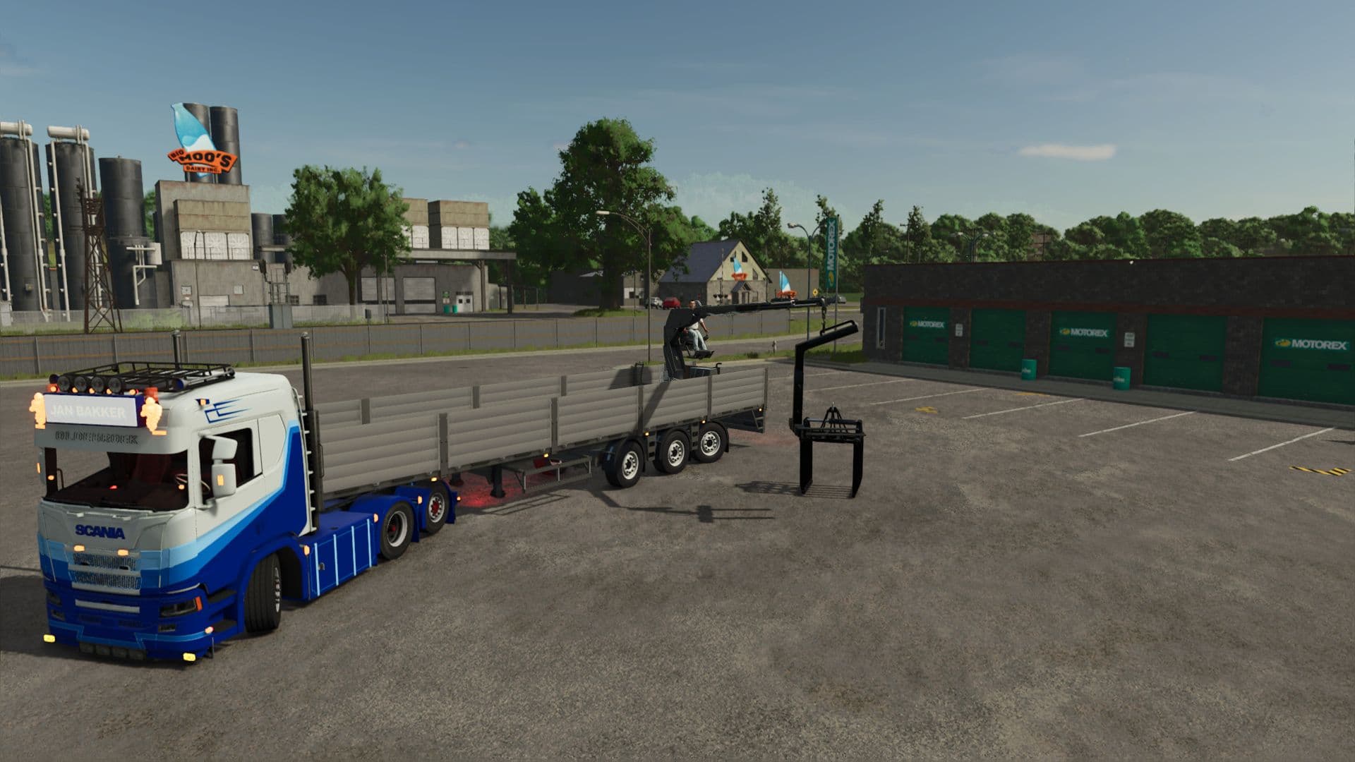 Stenen trailer with crane