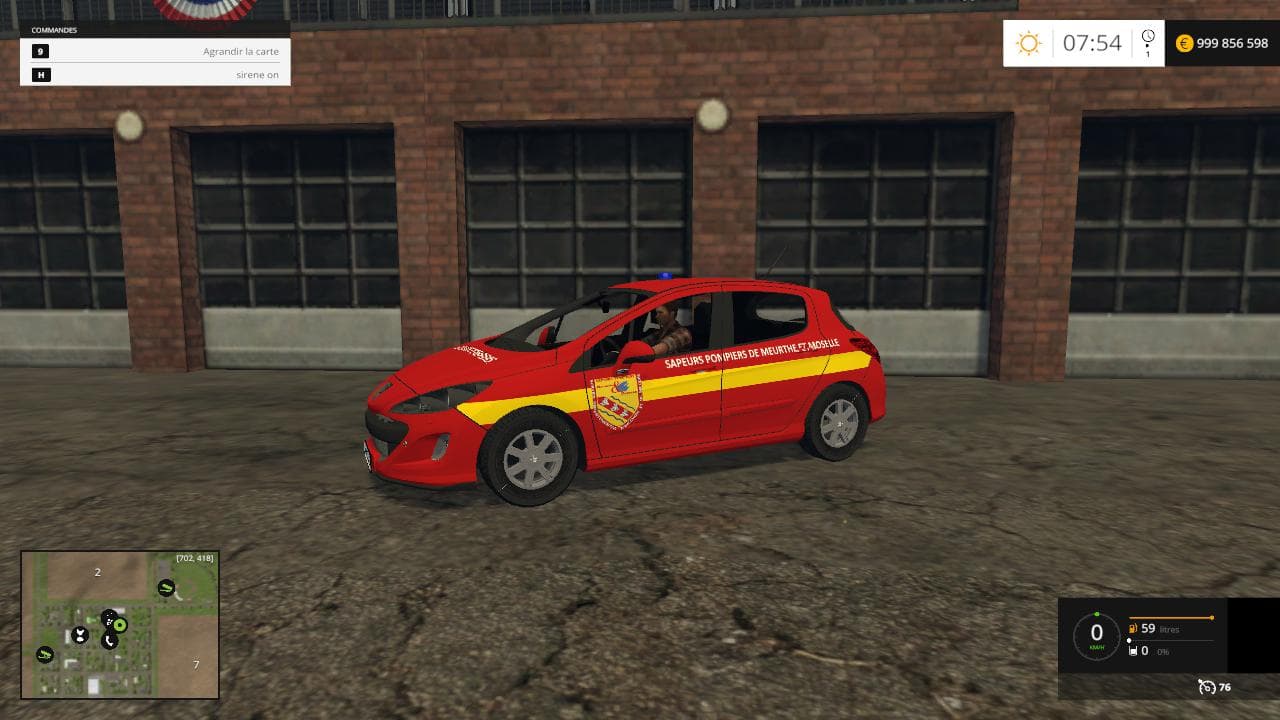 Vl Peugot 308 Pompiers reskin sdis54