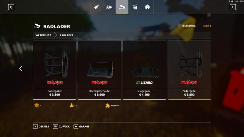 Wheel loader Polterfork