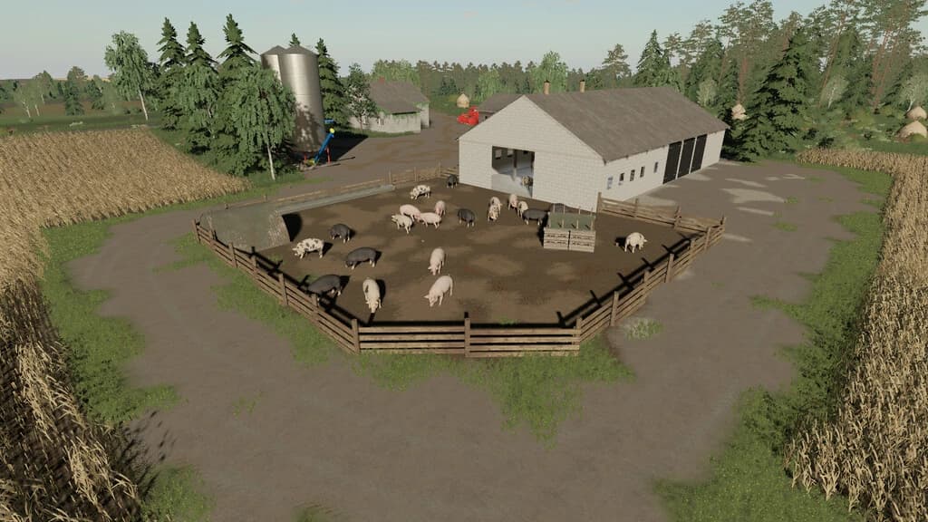 A BARN WITH A PIGSTY FOR PIGS