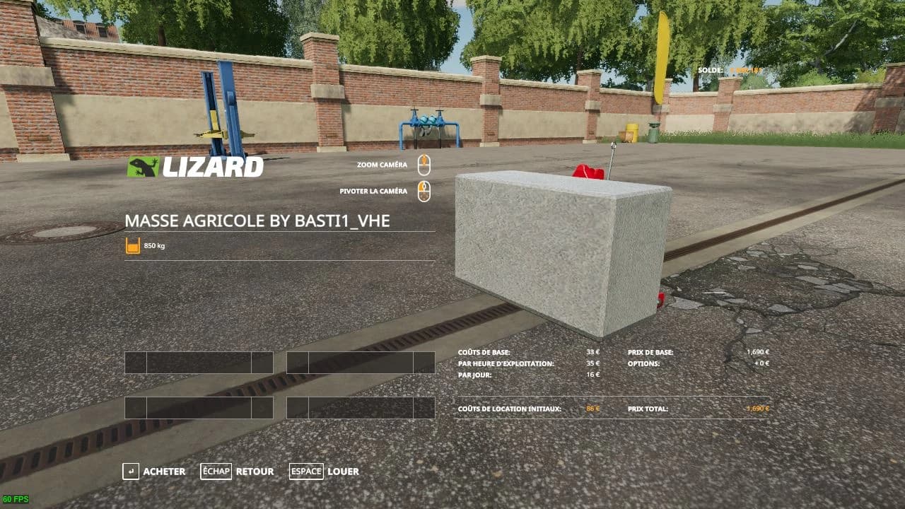 AGRICULTURAL CONCRETE WEIGHT 850KG