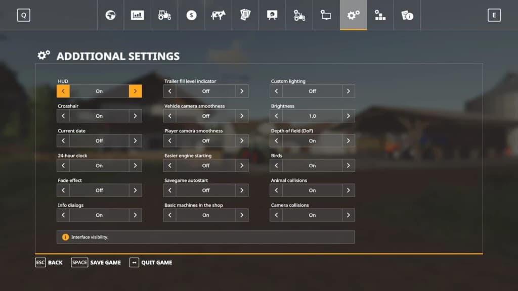 Additional Game Settings