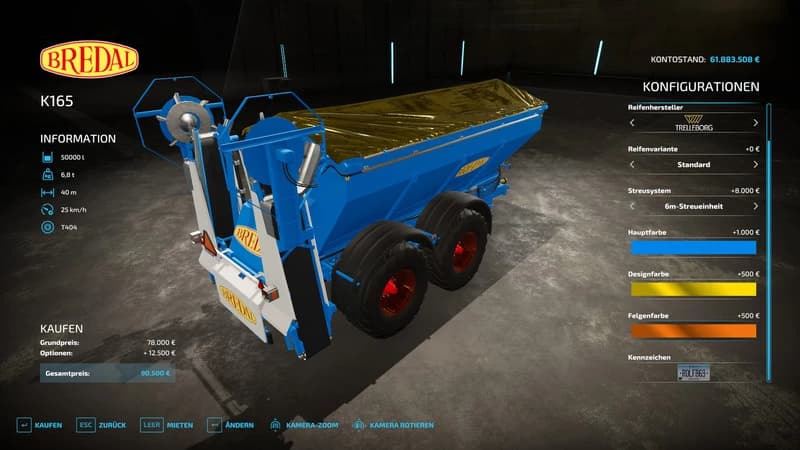 BREDAL K165 FERTILIZER AND LIME SPREADER