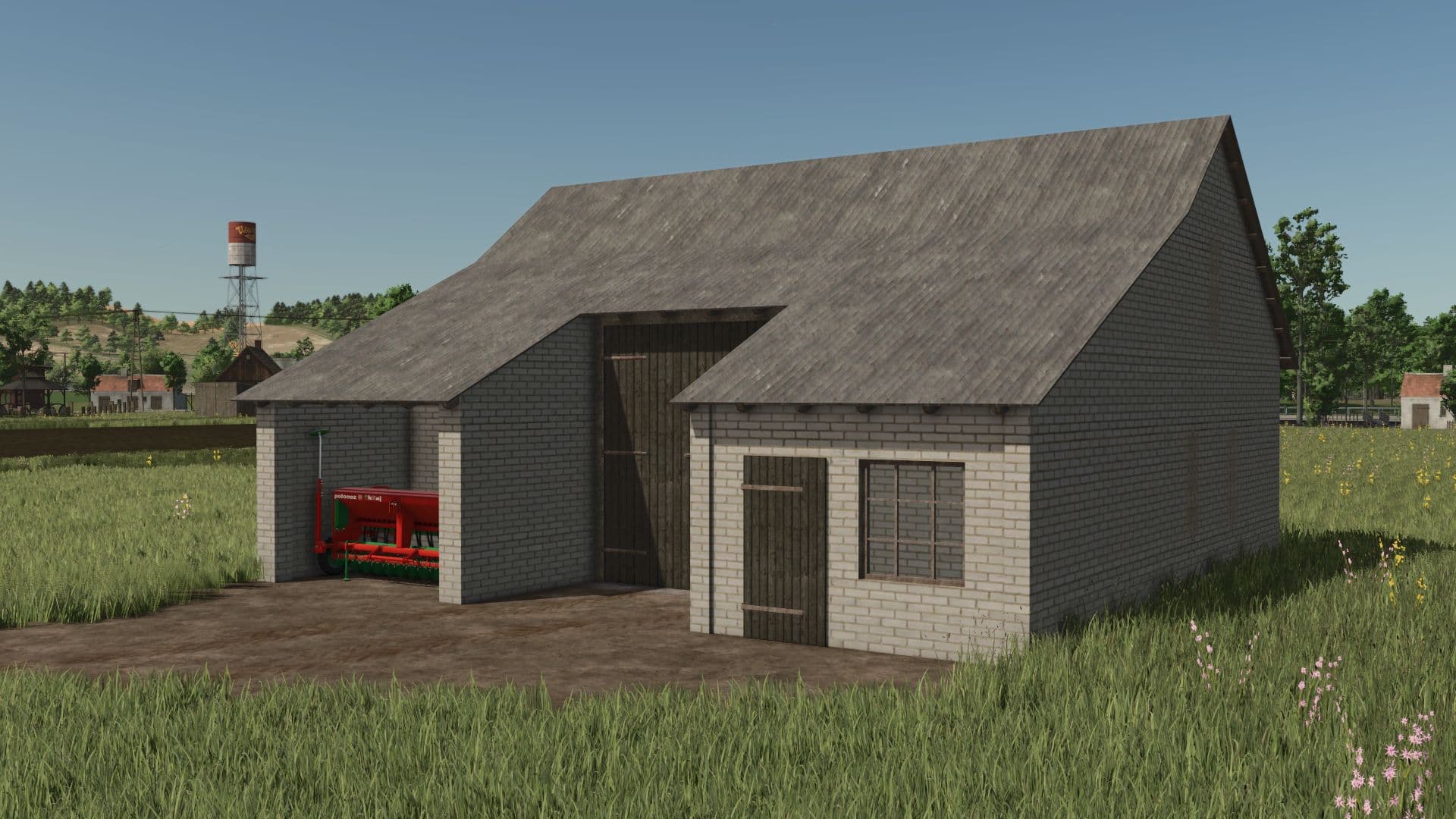 Barn with cross passage, shed and utility room