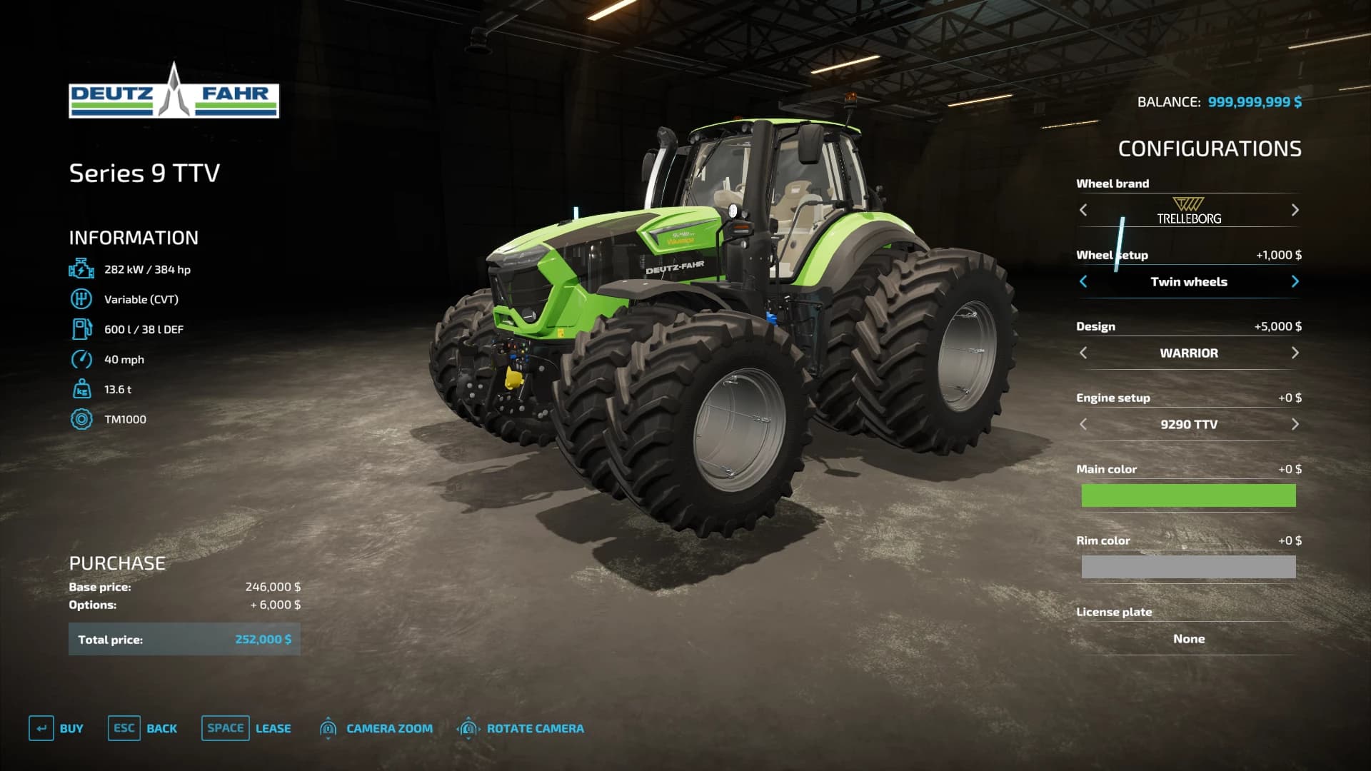 DEUTZ-FAHR SERIES 9 TTV TRACTOR