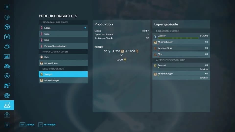 SEED/FERTILIZER PRODUKTION