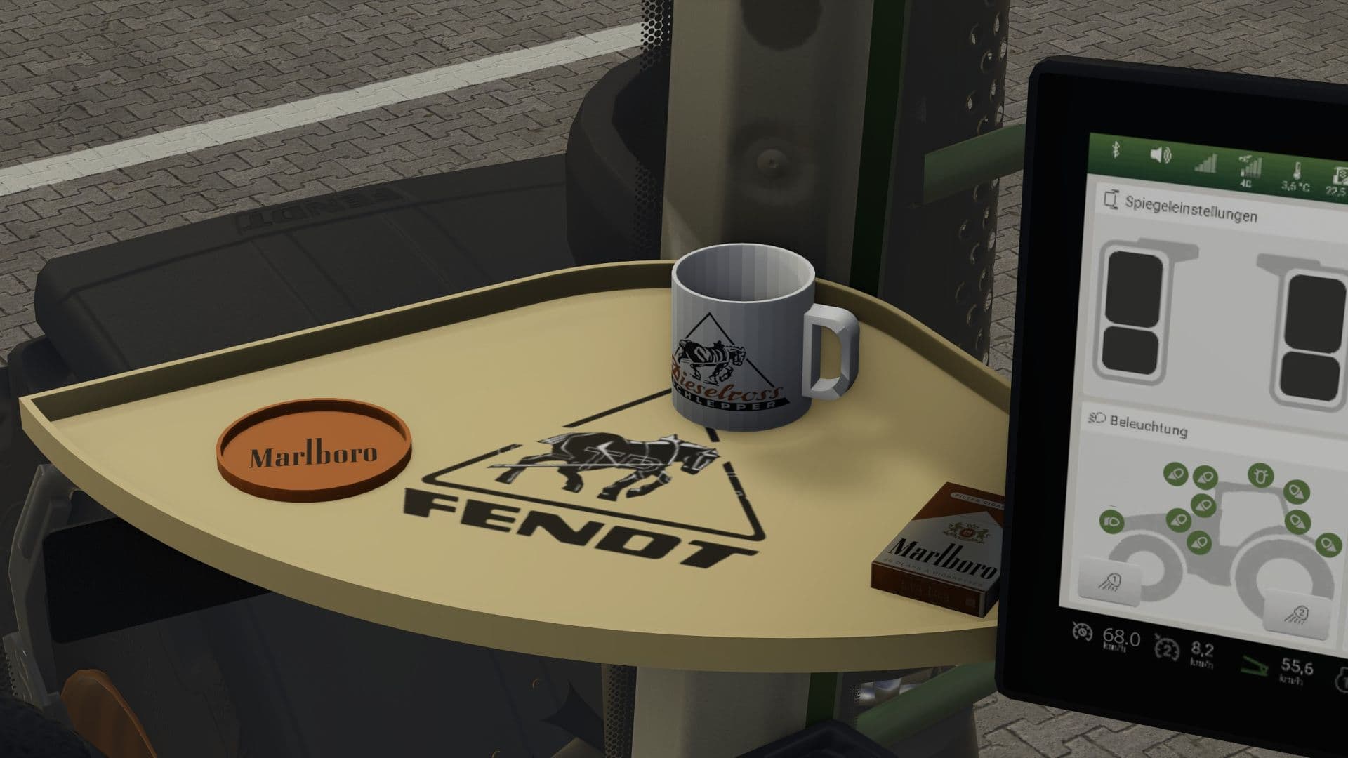 Fendt table with decoration (Prefab)