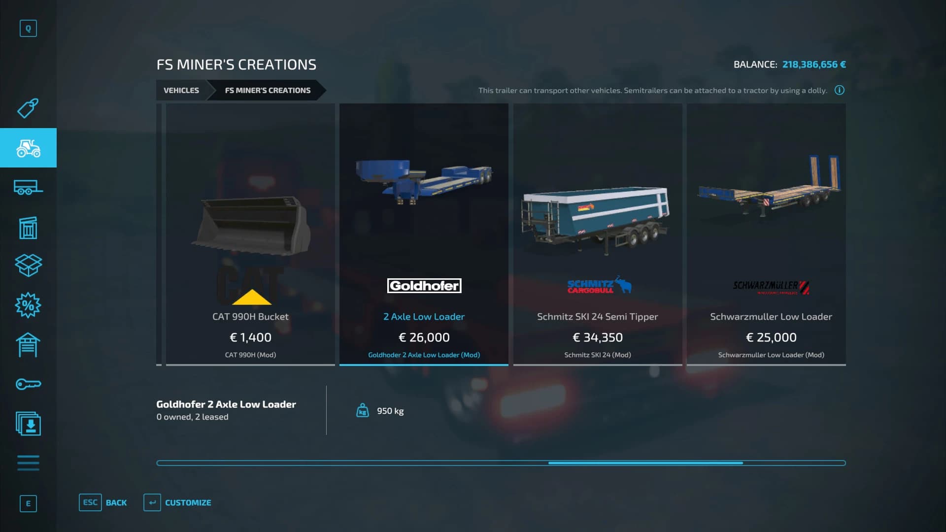 GOLDHOFER 2 AXLE LOW LOADER