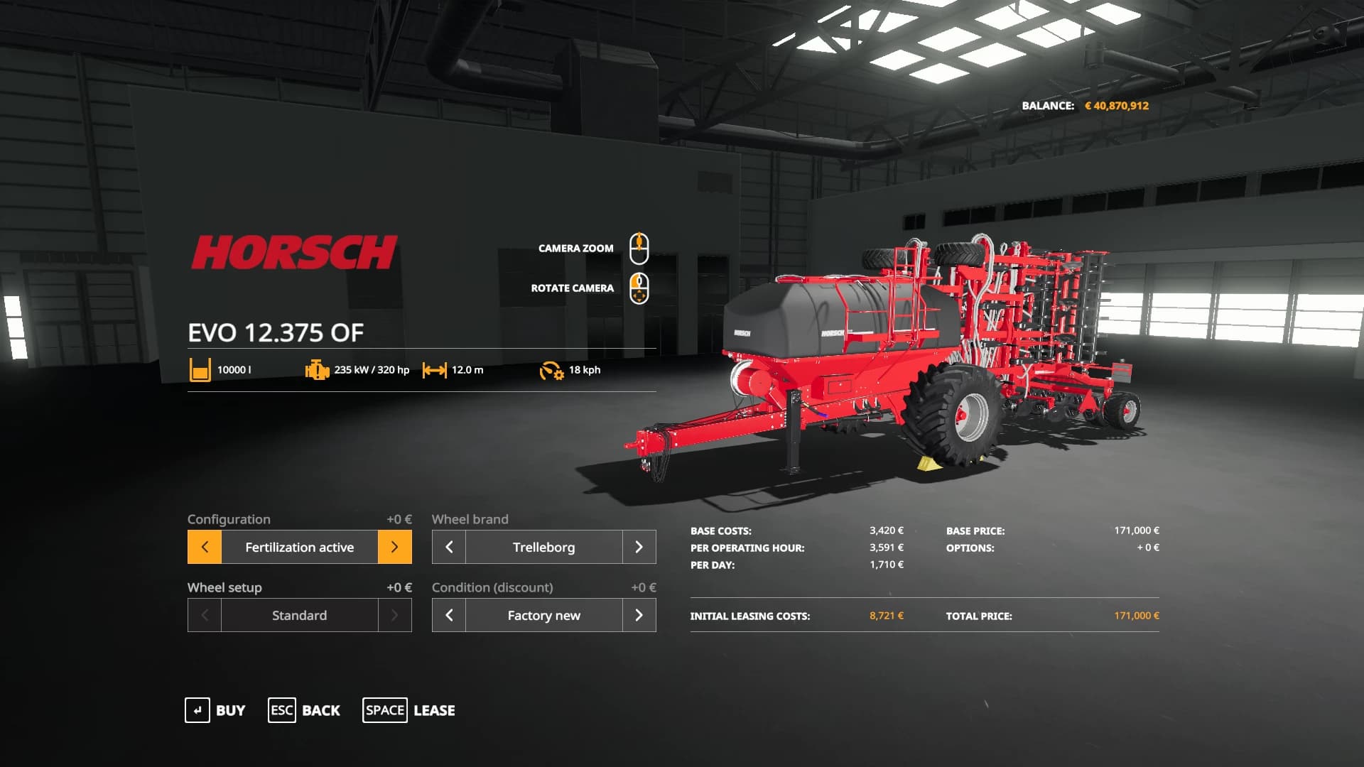 HORSCH PACK WITH OPTIONAL FERTILIZATION