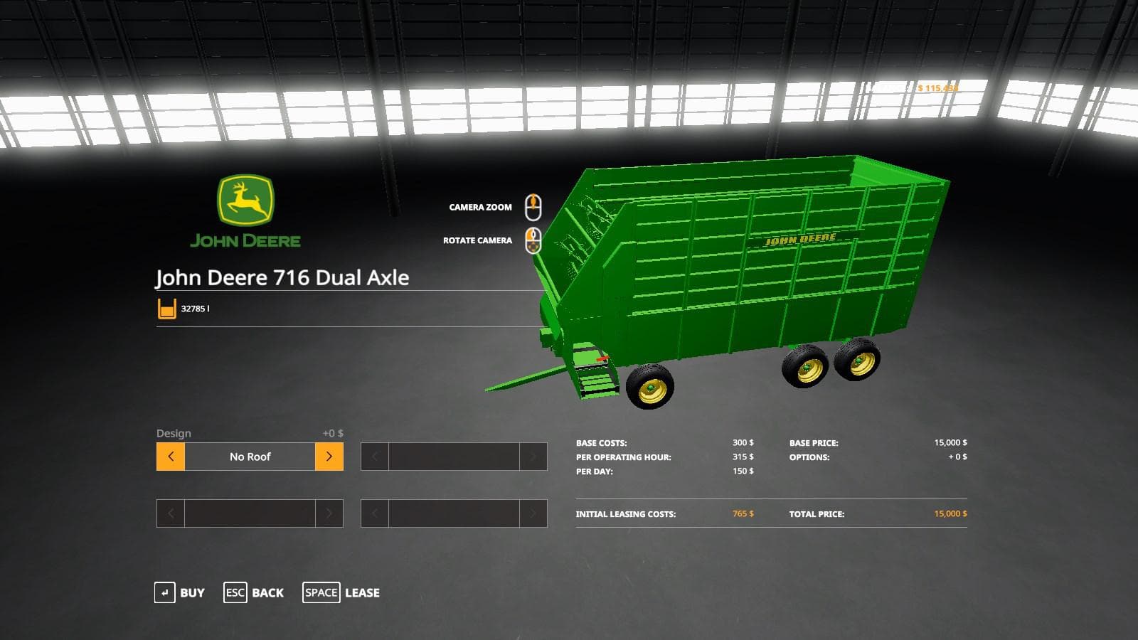 John Deere 716 Dual Axle Forage Box