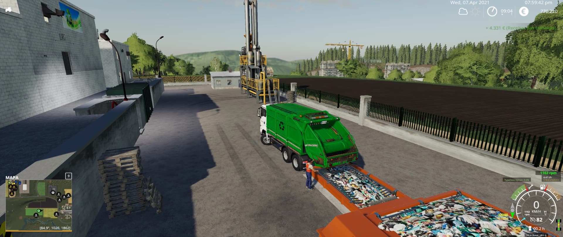 MAN GARBAGE TRUCK