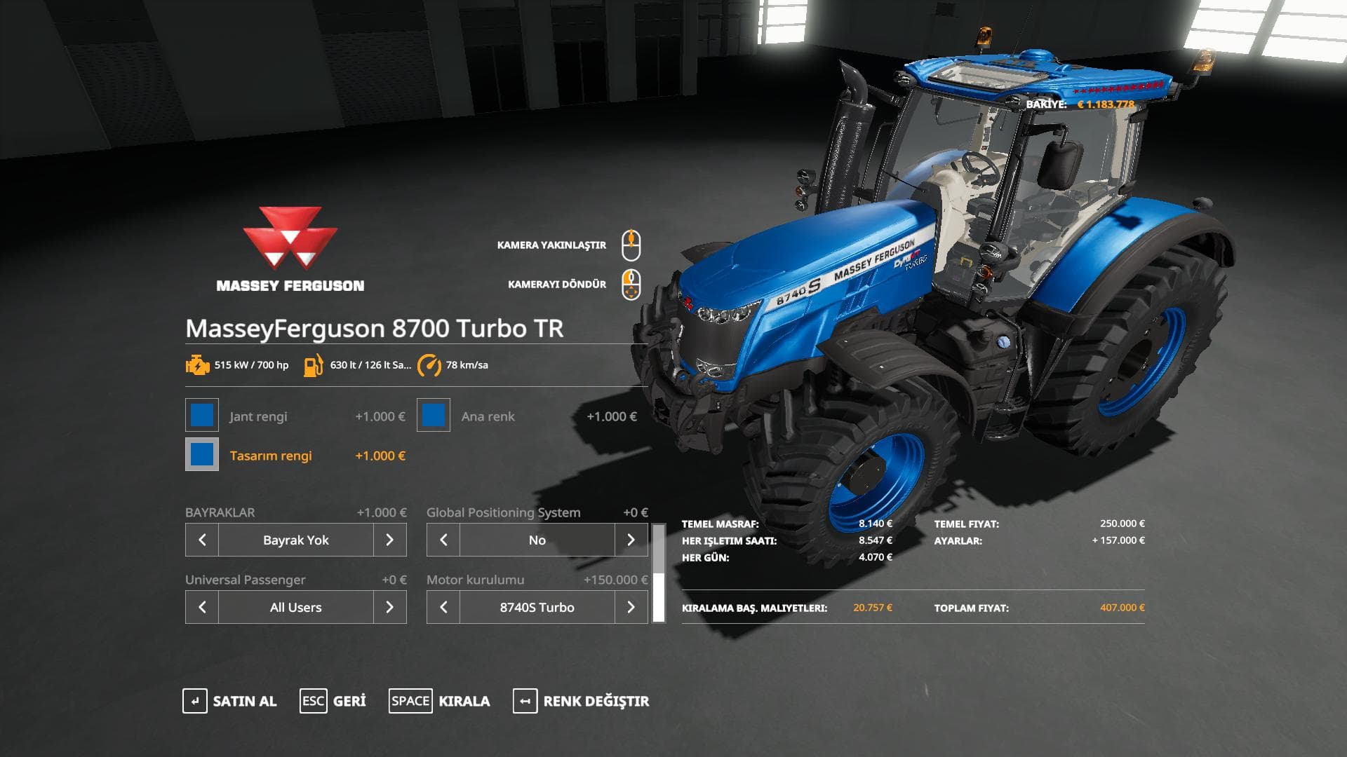 MASSEY FERGUSSON 8700 SERISI