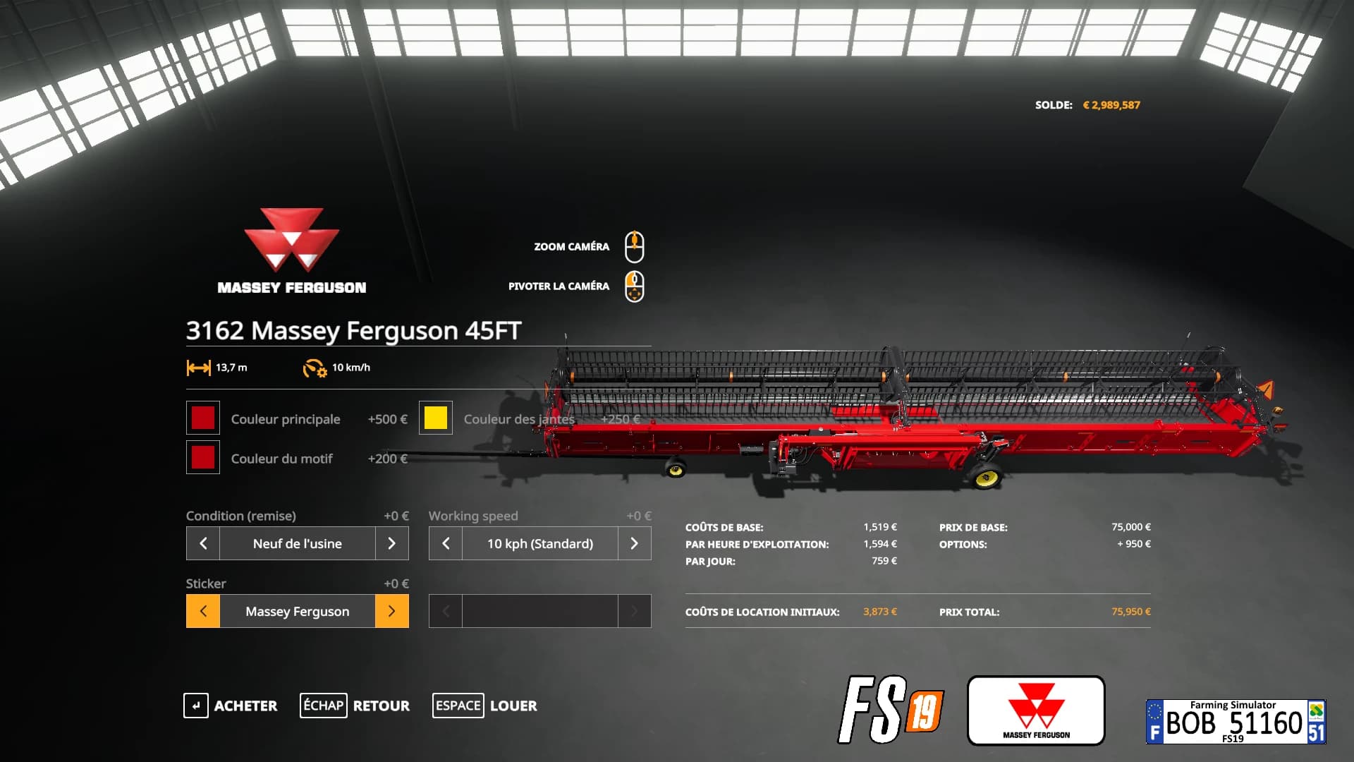 PACK MASSEY FERGUSON CR1090 BY BOB51160