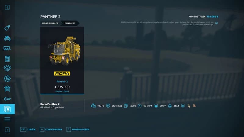 ROPA PANTHER 2 + CUTTING UNITS AND WAGONS