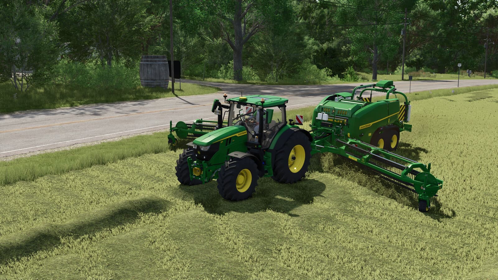 Round Balers Pack With Windrower