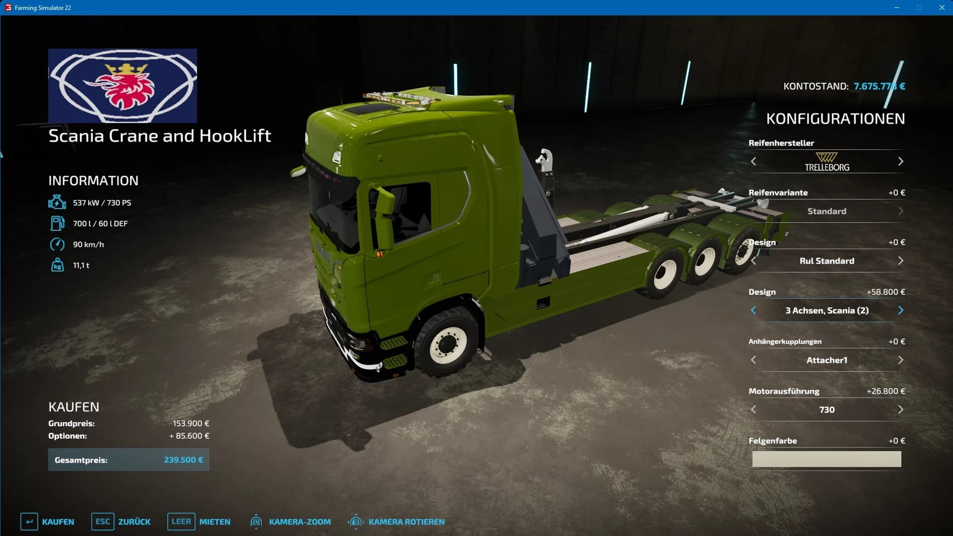 SCANIA S620 HKL HOOKLIFT AND CRANE TRUCK