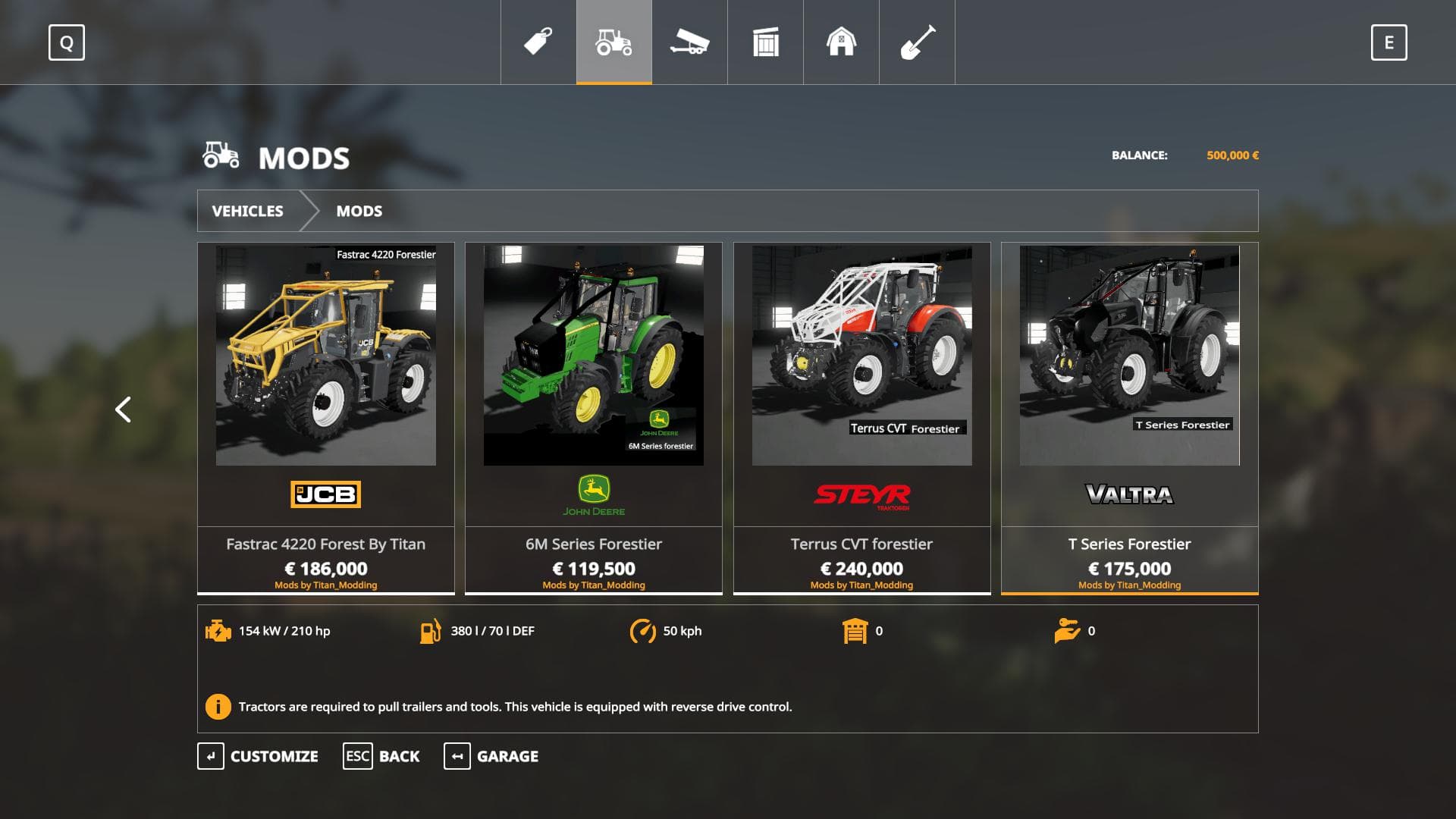 TRACTEURS FORESTIER PACK