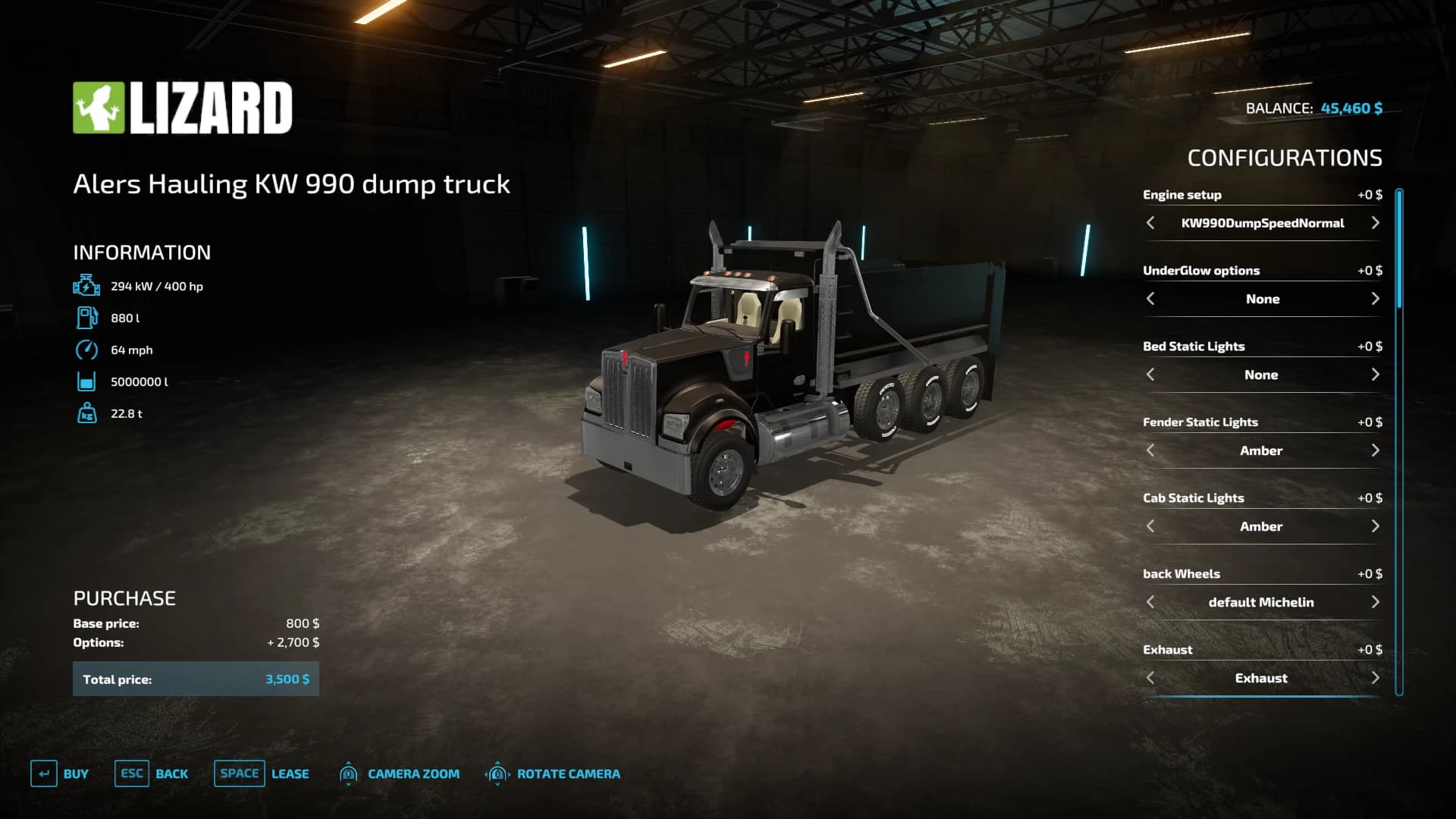 ALERS HAULING KENWORTH W990 DUMP TRUCK
