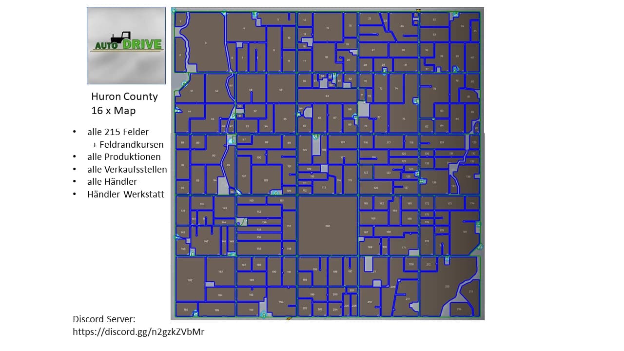 AUTODRIVE CURSE FOR THE HURON COUNTY 16X FACH MAP