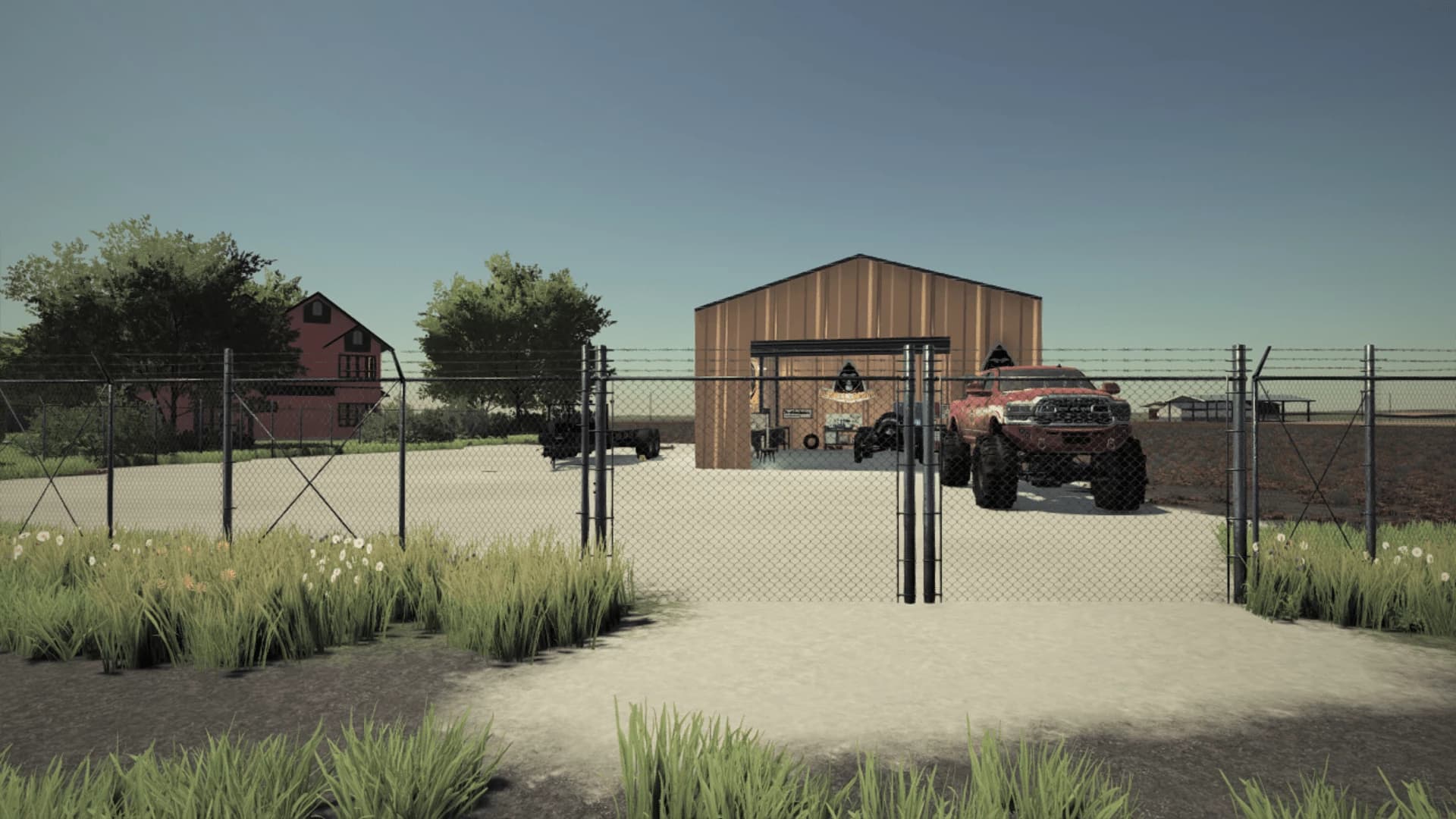 BARB WIRE CHAIN LINK FENCE + GATES
