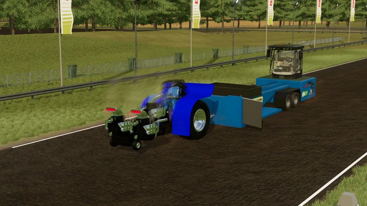 BLUE MODIFIED PULLING TRACTOR