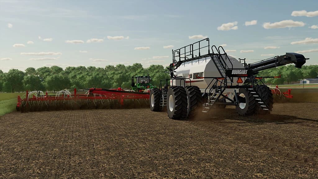 BOURGAULT 3420-100 PARALINK HOE DRILL + 71300 AIR CART