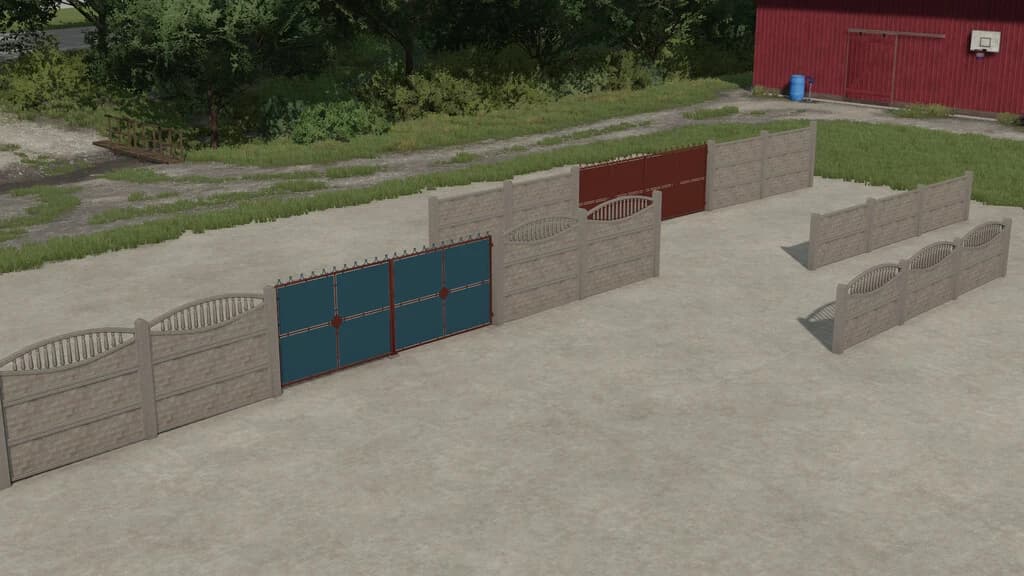 CONCRETE FENCE WITH GATES